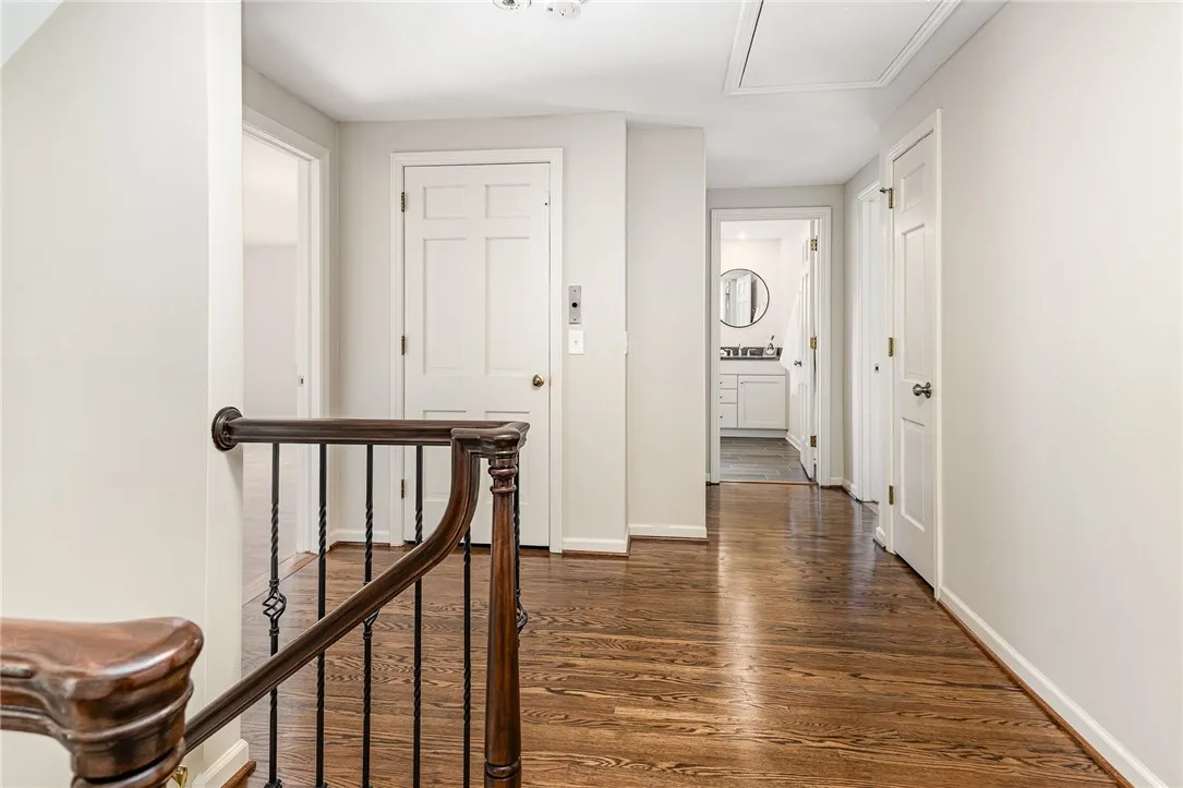 Second floor landing with access to the elevator