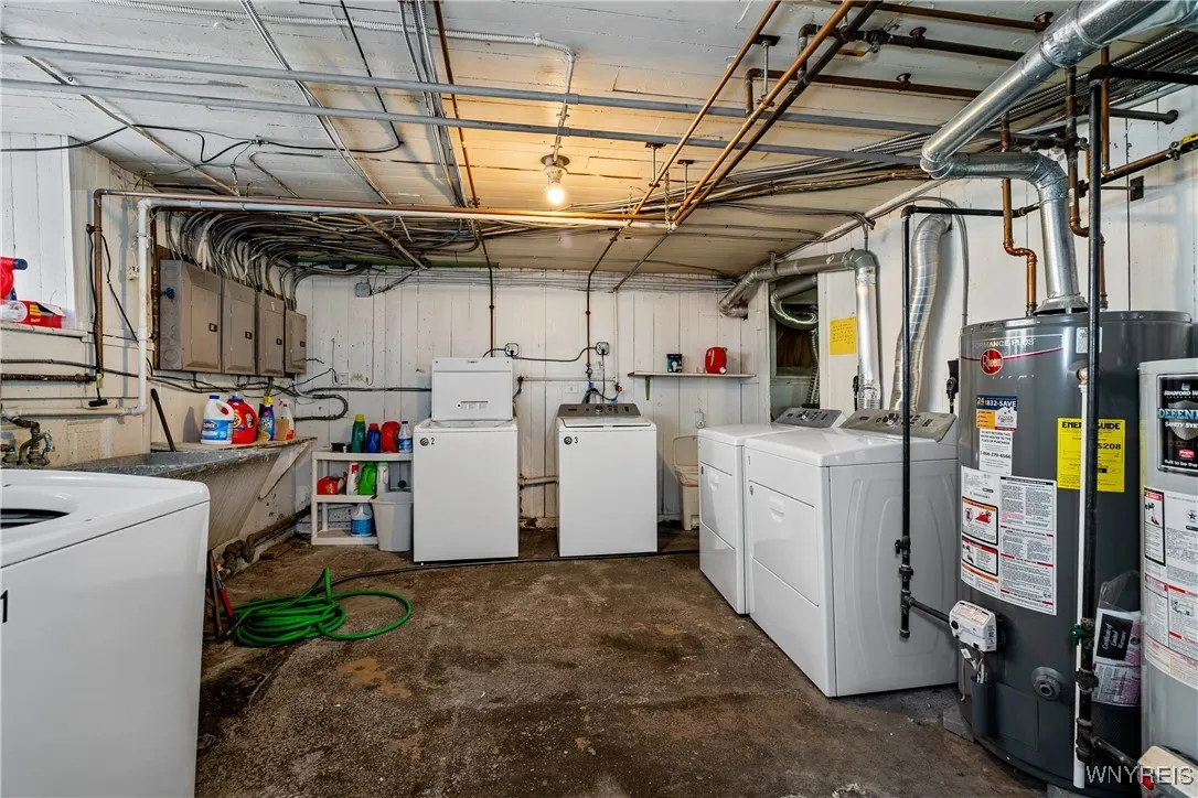Basement: 3 sets of laundry, separate metering