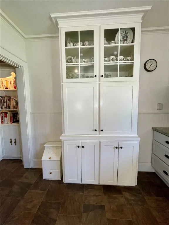 Built-in display china cabinet with storage.