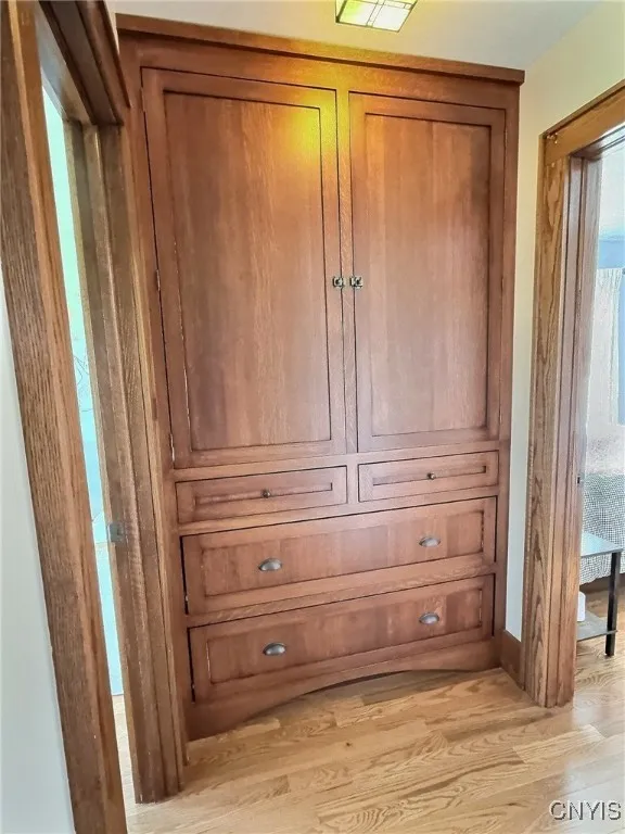 top of the stairs built-in linen closet