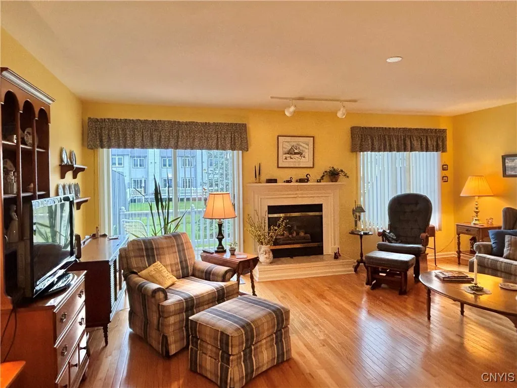 Living room.  Notice the hardwood floors.