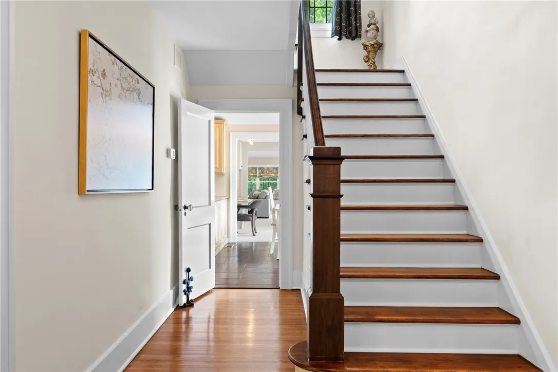 As you enter you can see all the way through the home all the way to the family room addition.