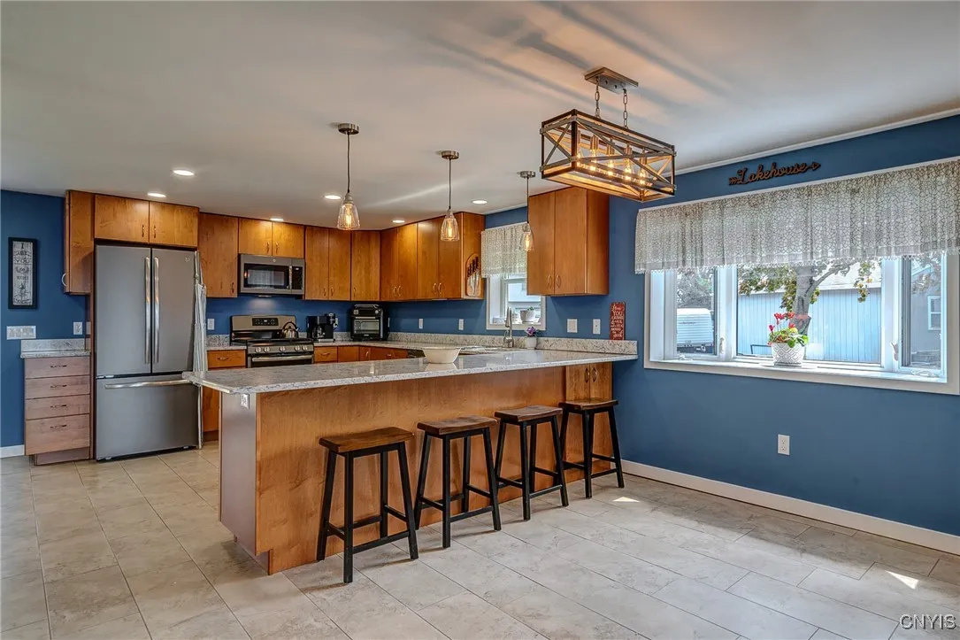 The radiant heat tile floors are perfect when coming in from the water!