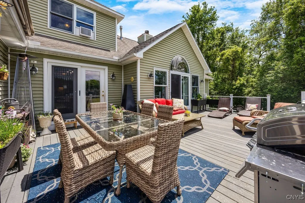 Wouldn\'t you love a back deck this size, overlooking Crooked Lake?