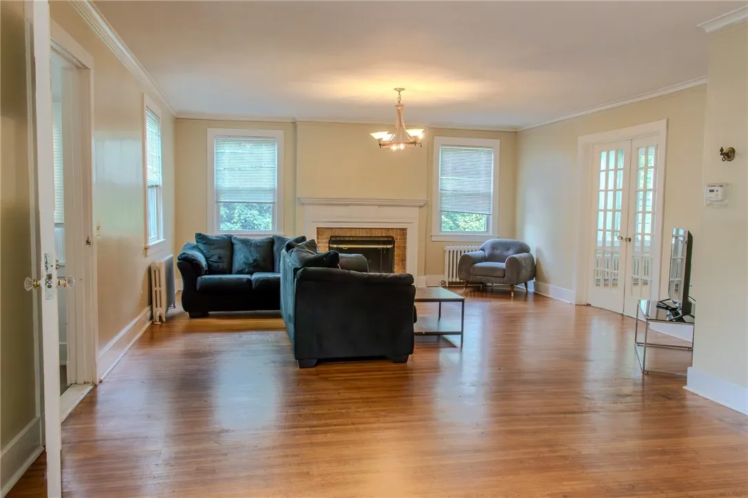Living rm w/Woodburning fireplace