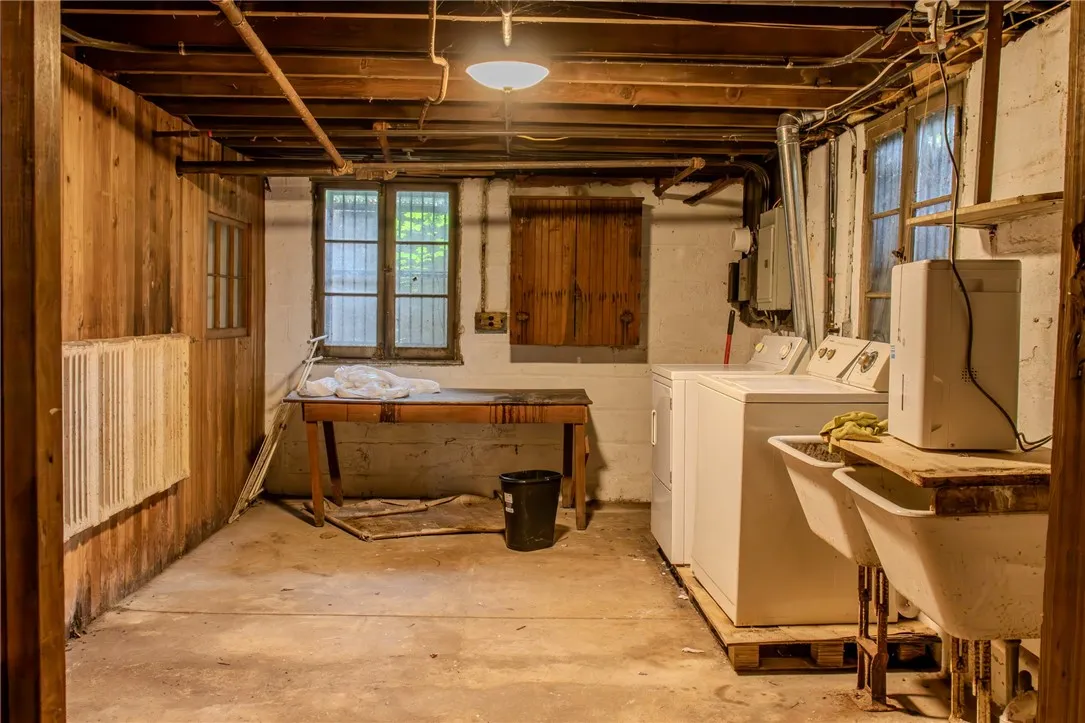 Basement laundry area