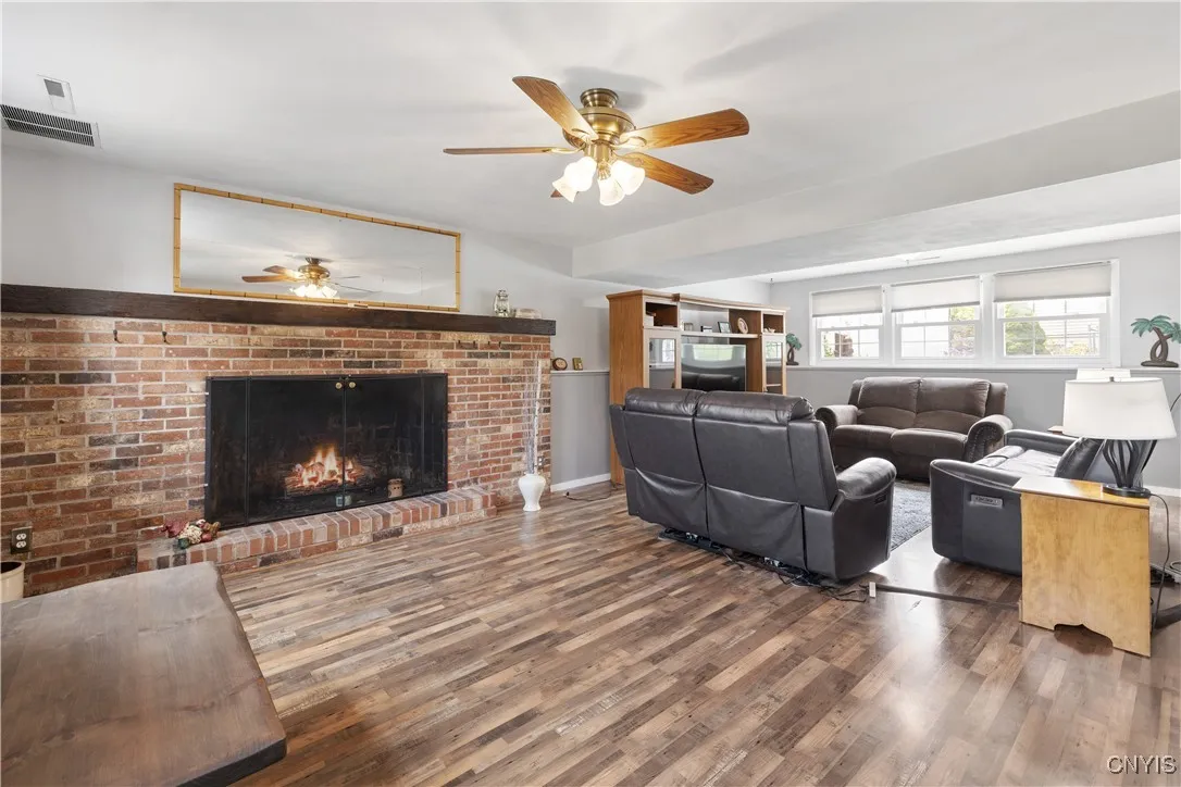 Family room with gas fireplace