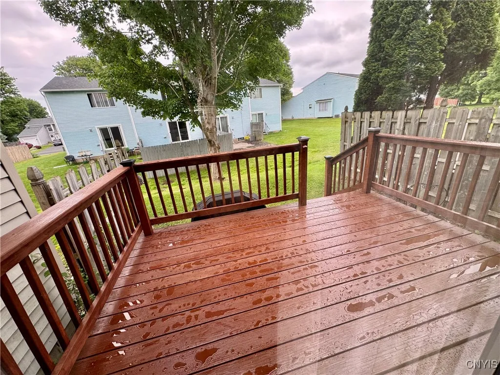 Recently stained deck