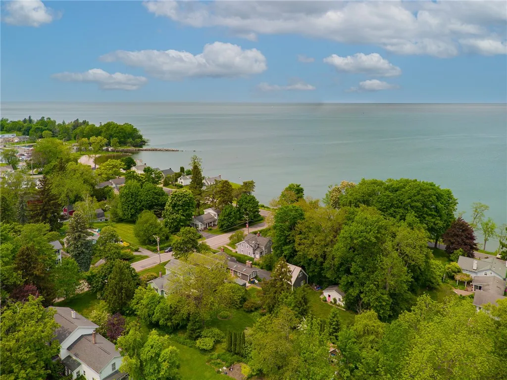 The Birds Eye view of Lake Ontario at the end of Jay St