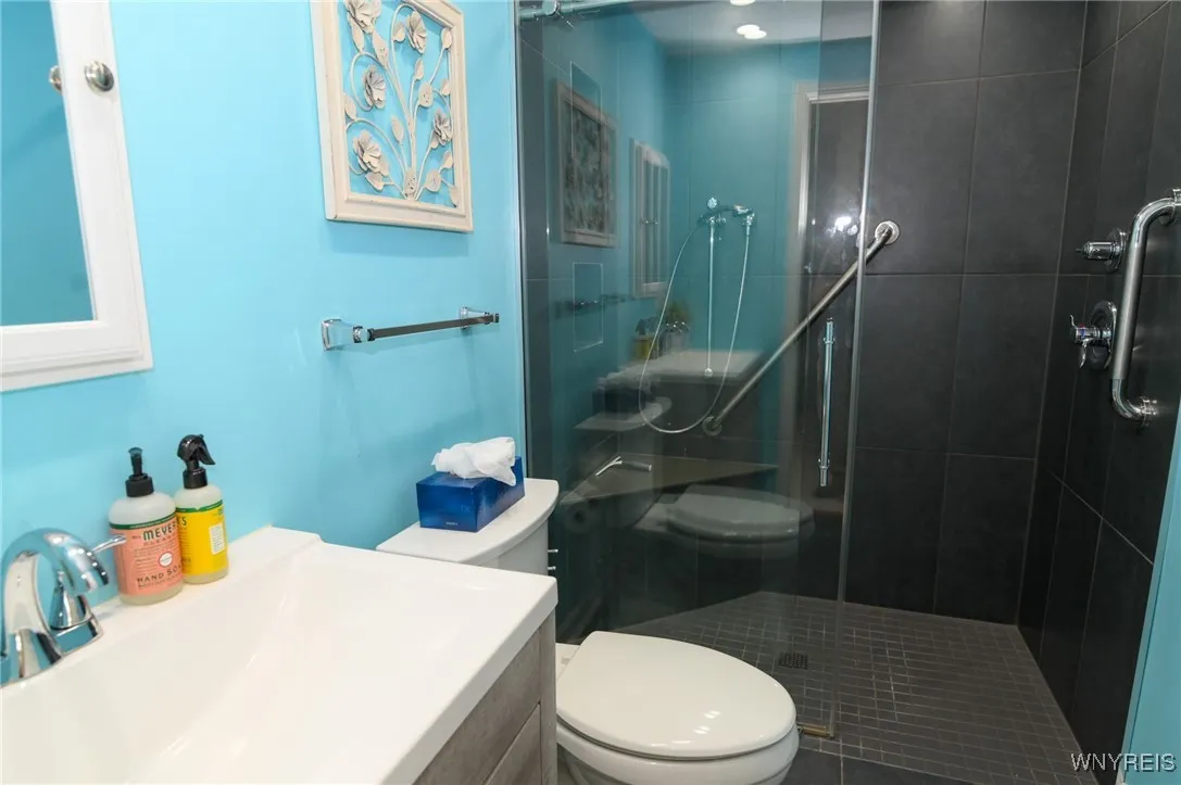 Bath on first floor. No step shower