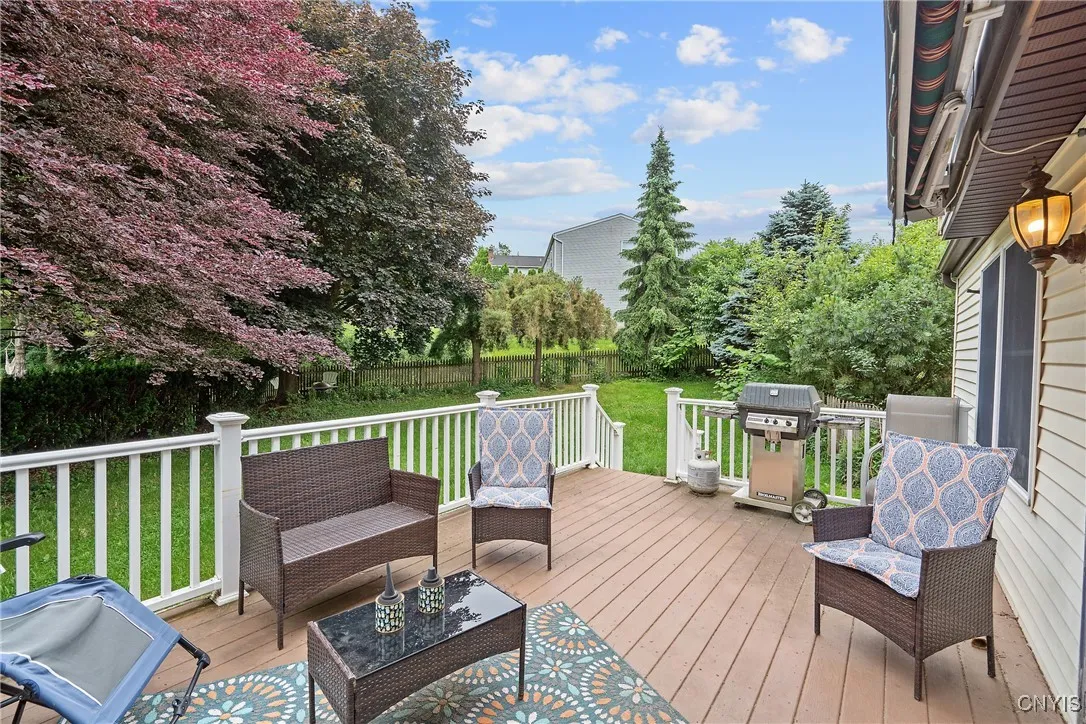 Deck with retractable awning