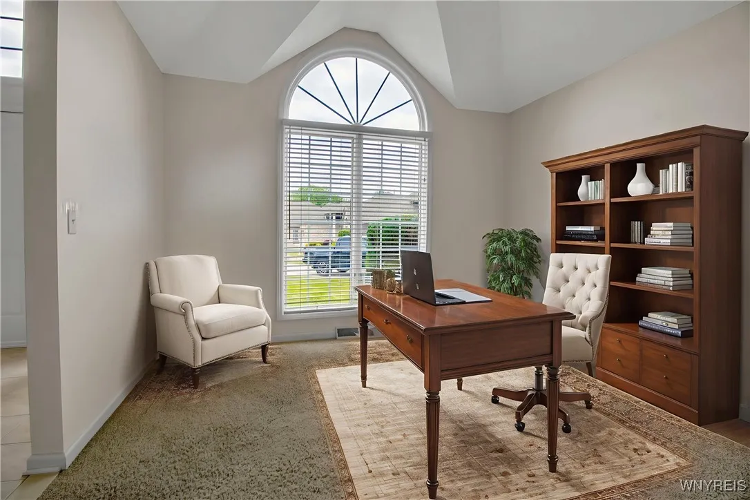Office is vacant & photo is staged for visual perspective only. This Room can be also used as a 3rd bedroom or extra Family Room