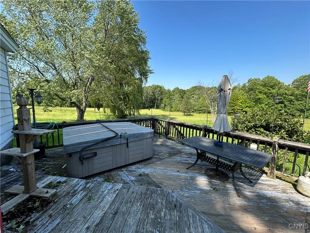 Back deck with hottub