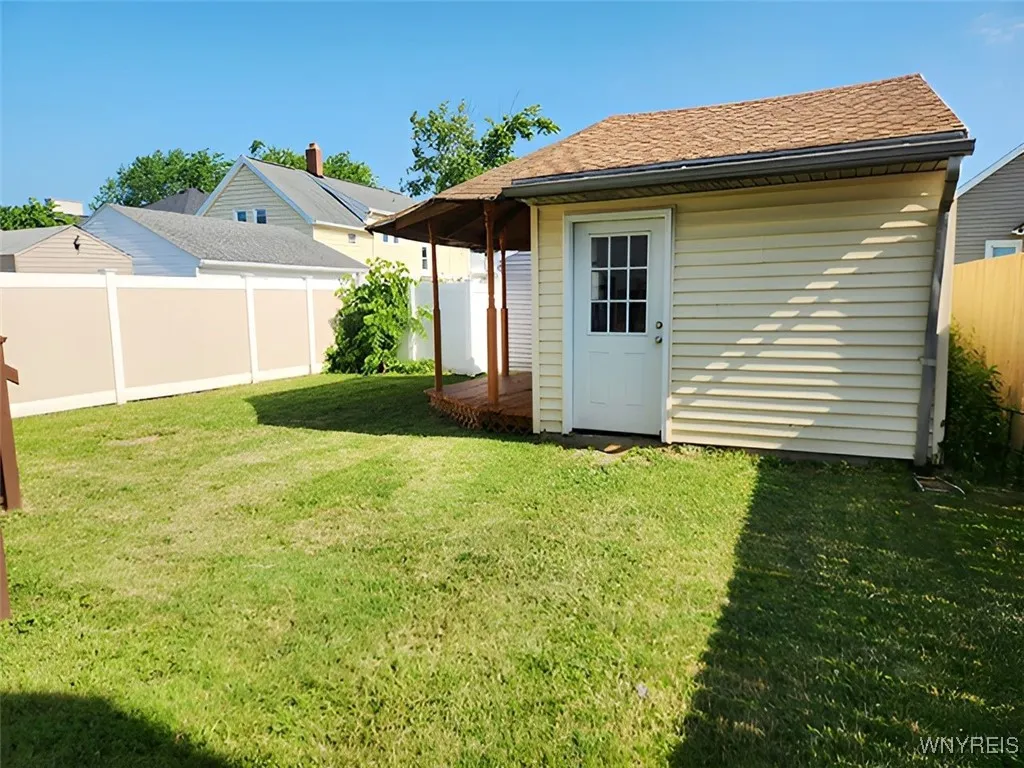 shed and backyard