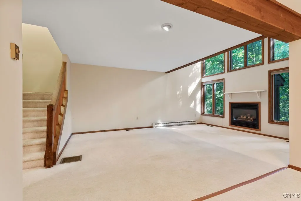 Just off the family room is the stairs to the second floor!