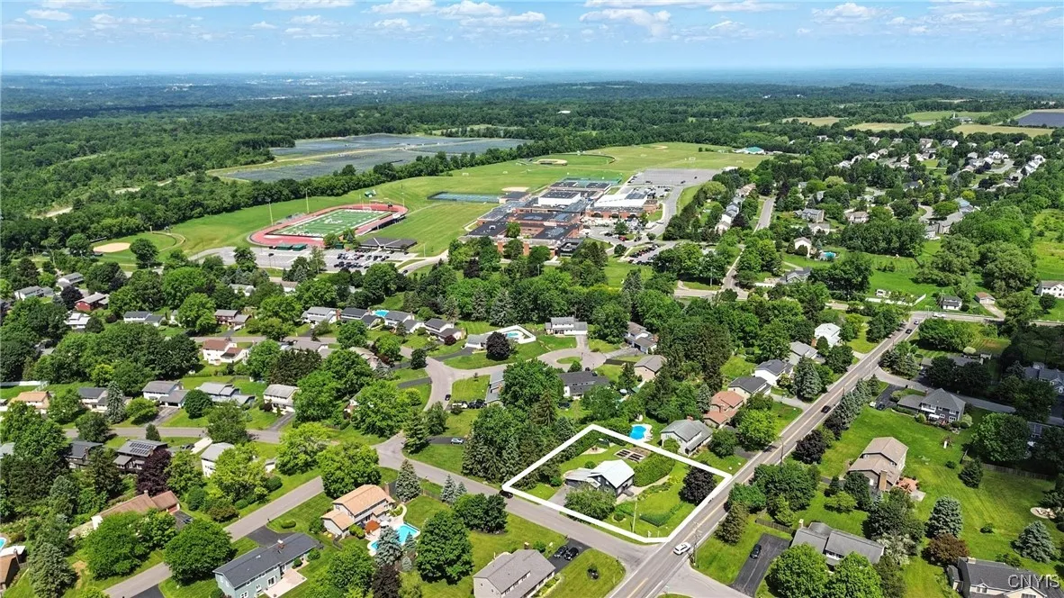 A shot of the area looking north where you will see Fayetteville-Manlius High School.