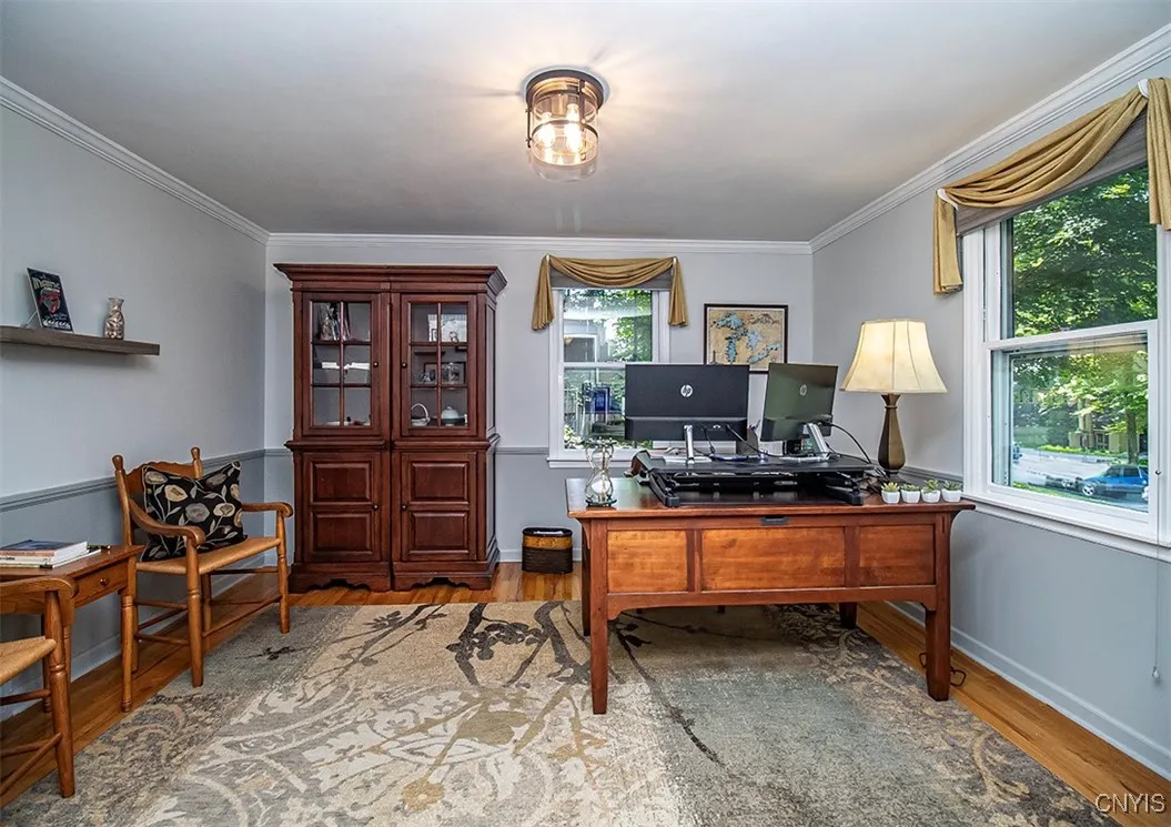 to the right of the front door, upon entry, is the office/den. The former owners used this as their formal dining room...