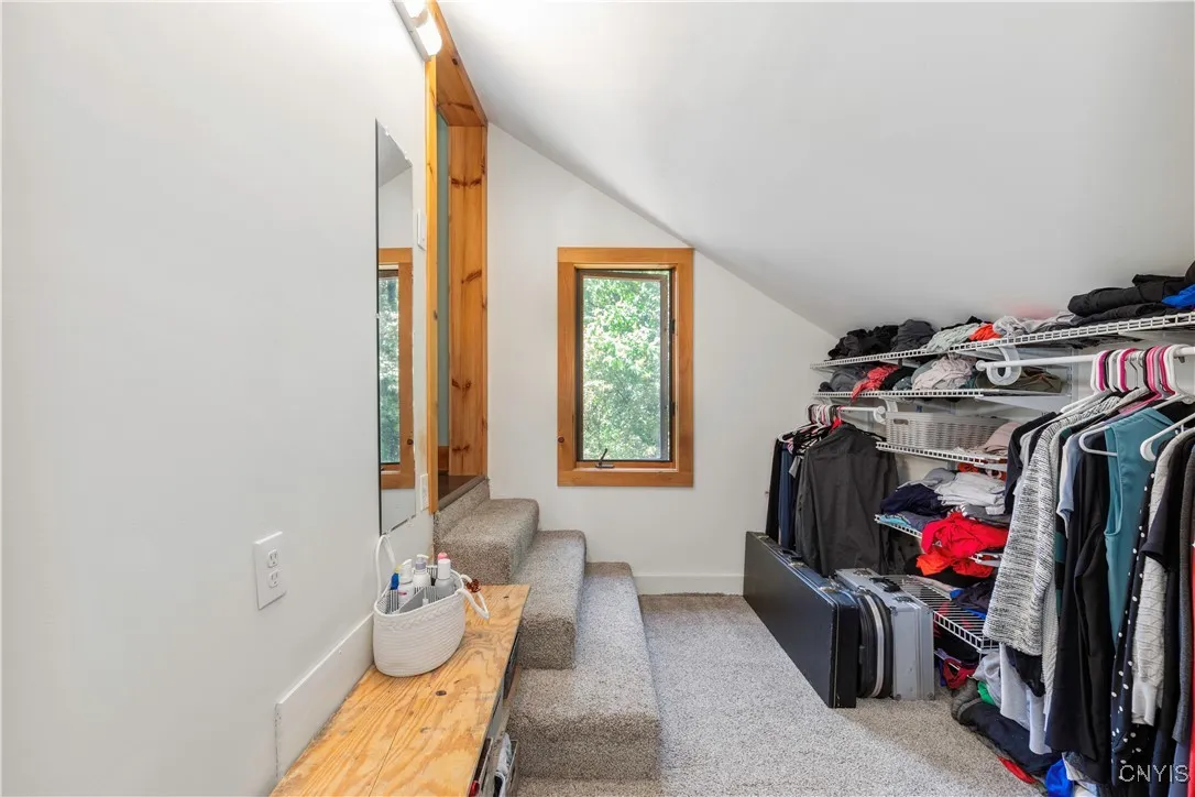The walk-in closet is good sized and has the potential to be doubled.