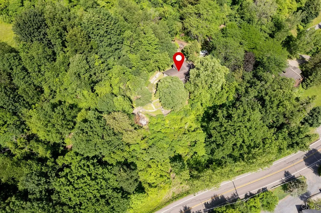 The house is marked with the pin - enveloped by nature.