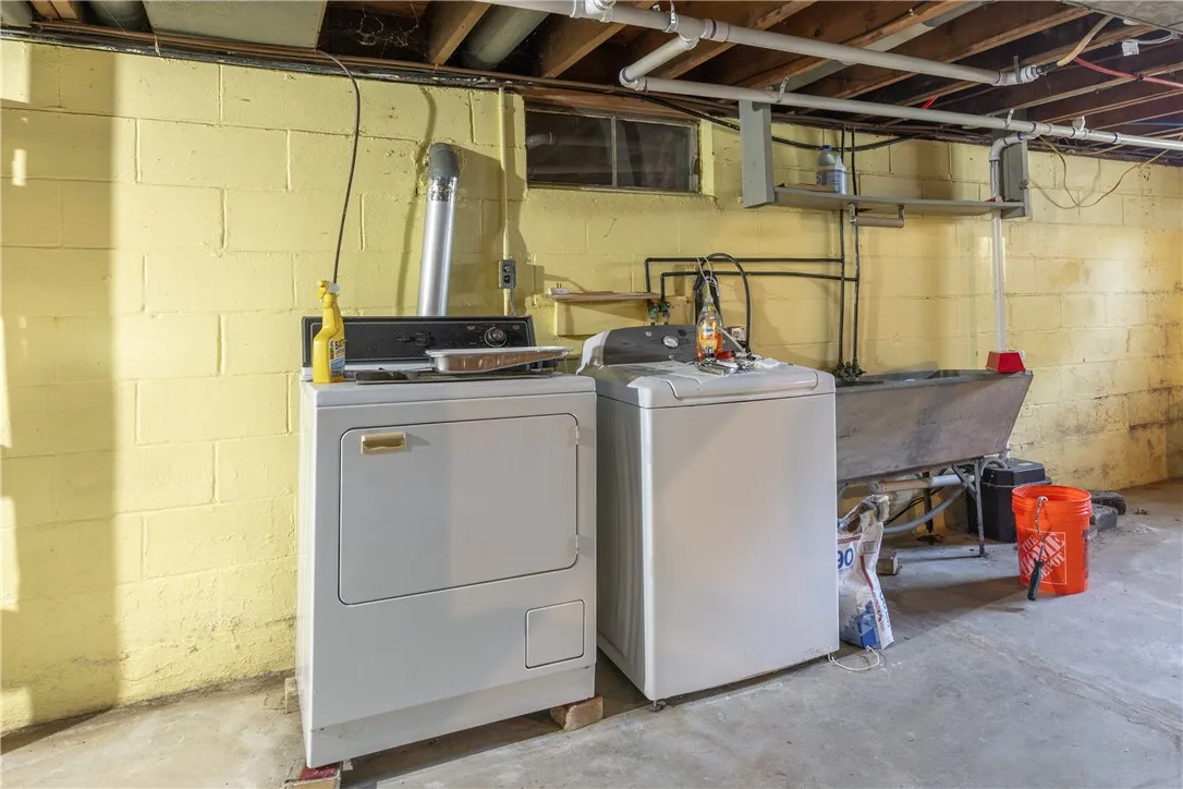 Washer and dryer work great and stay with the house. remember the one room upstairs also has the option to have washer and dryer so this house gives you options!