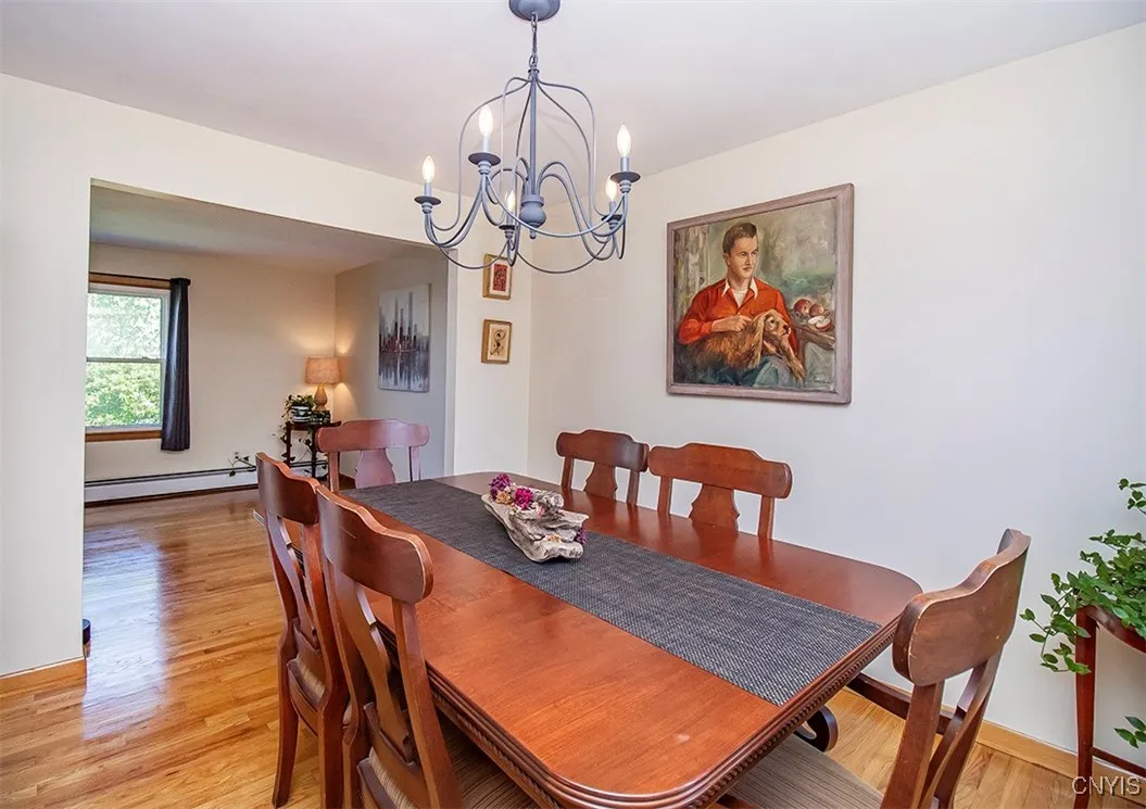 Formal dining area facing living room