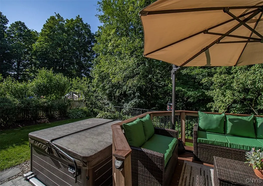 Feel the stress lift as you enjoy the hot tub...