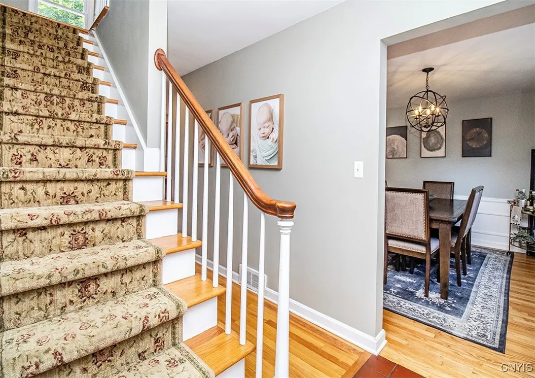 To the right of the center hallway is the dining room...