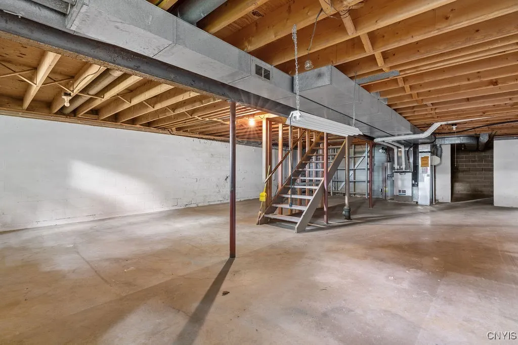 Unfinished lower level with furnace installed in 2017