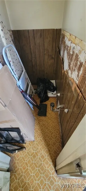 half-bath off kitchen. Plbg is in place.