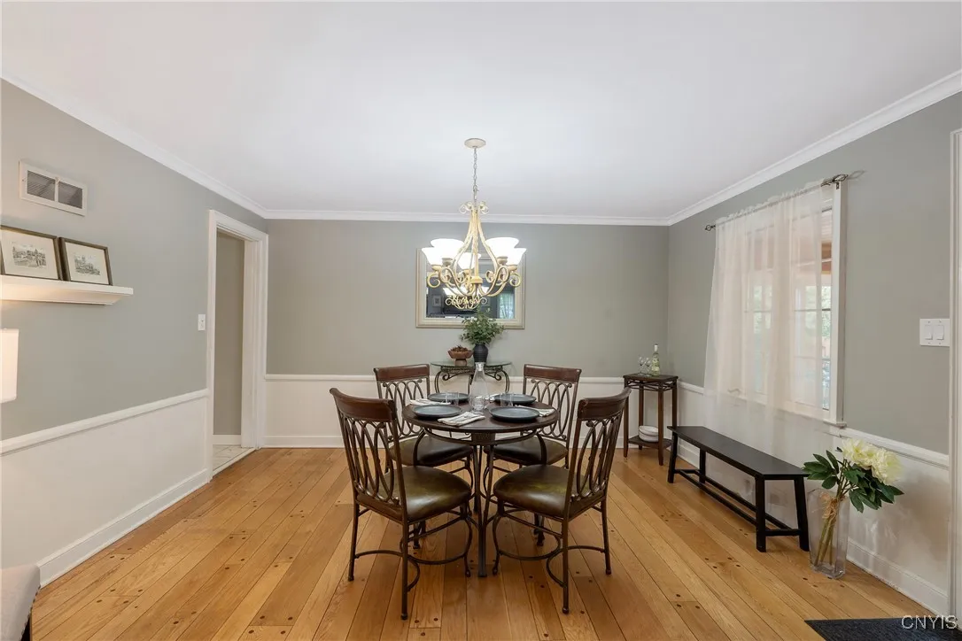 Heading back in through the dining room, we will next make our way through the doorway at left into the kitchen.