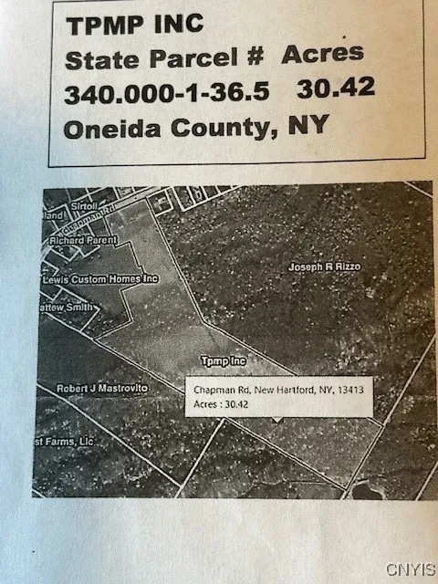 Chapman Road, New Hartford, New York 13413, New Hartford, New York 13413, ,Land,For Sale,Chapman Road, New Hartford, New York 13413,S1619699