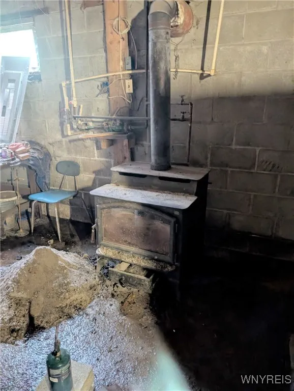 Basement wood stove
