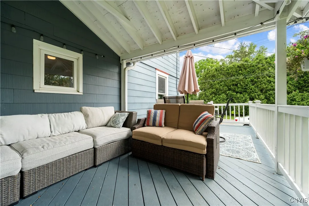 Covered portion of the deck