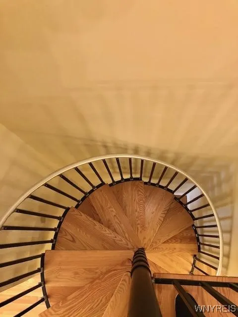 Custom staircase to loft bedroom.