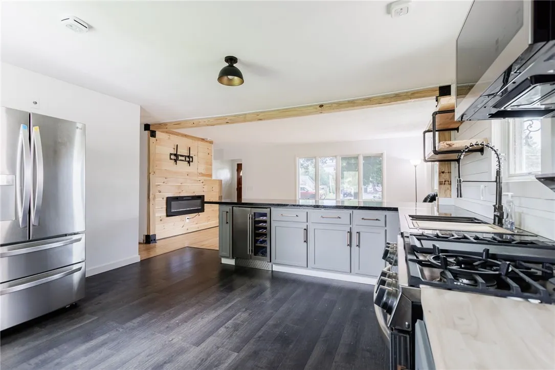 State of the art matching kitchen appliances, to include a beverage cooler