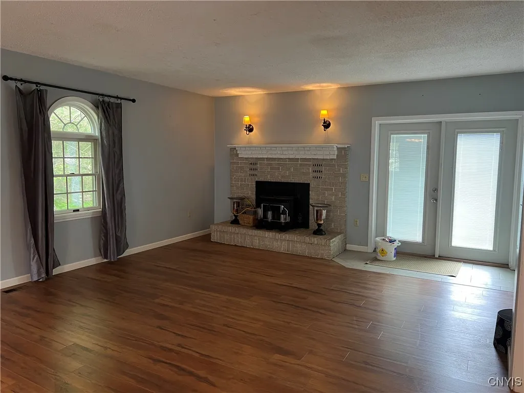 Stay cozy by the fireplace