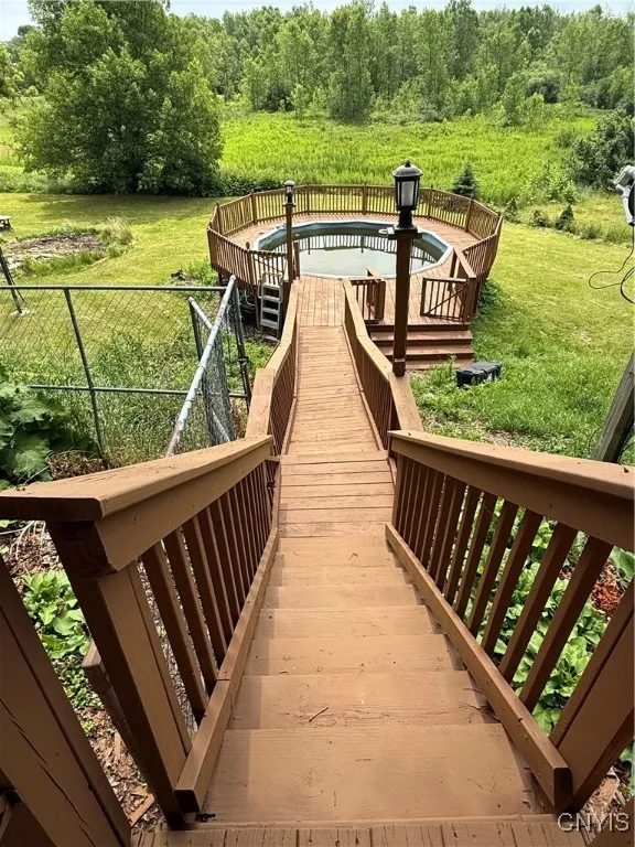 deck walkway leading to pool