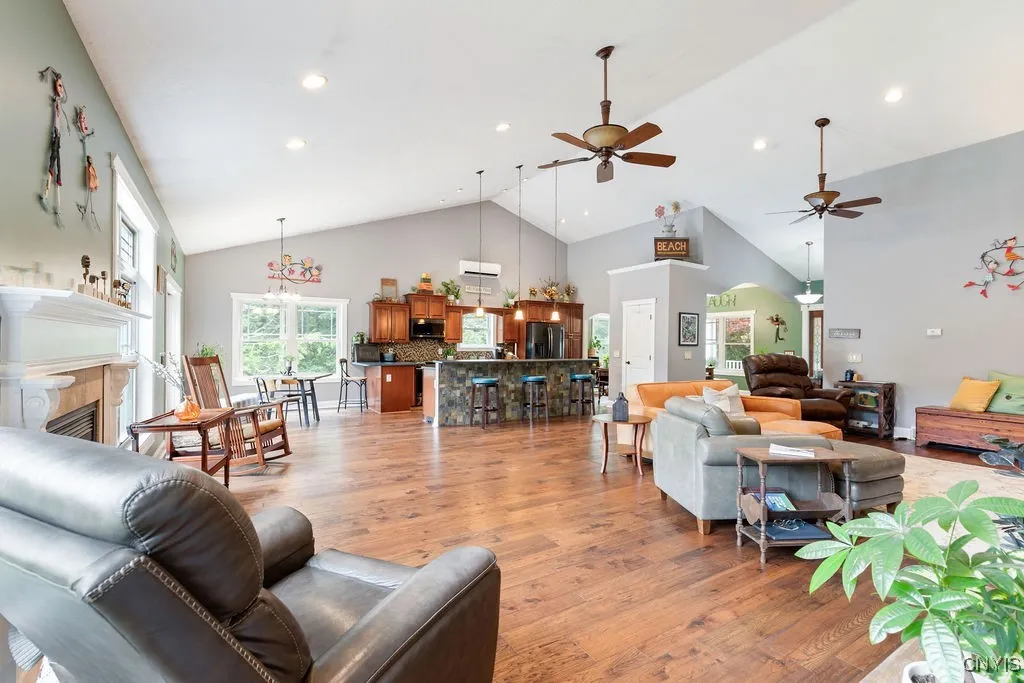 Main Living Room w/ Cathedral Ceilings.