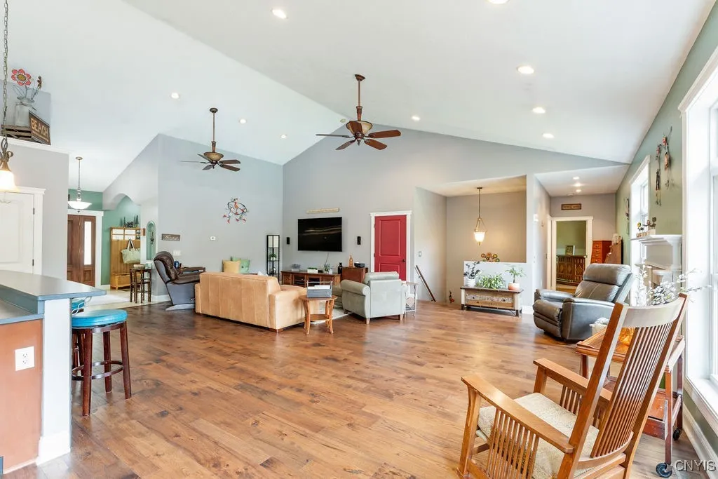 Main Living Room w/ Cathedral Ceilings.