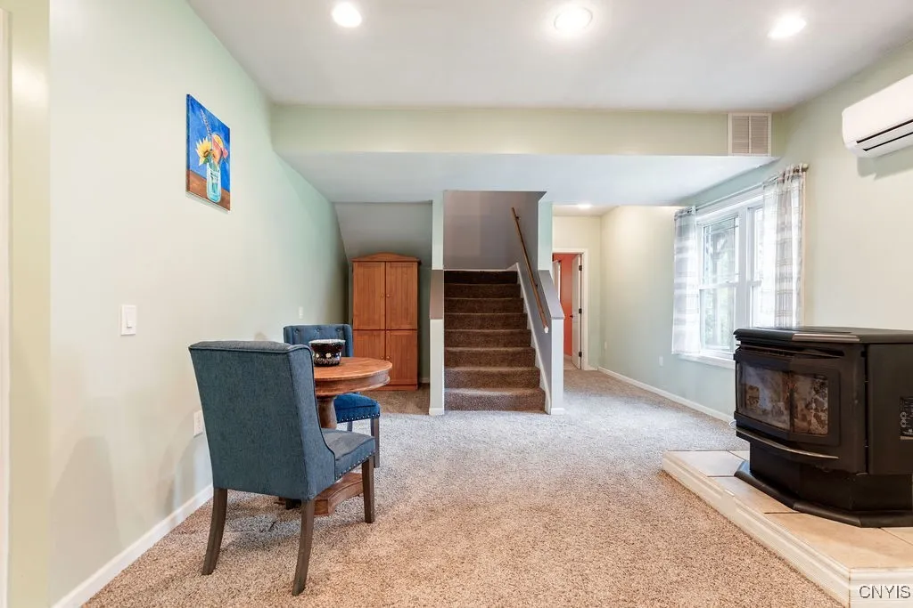 Lower Level Living Room w/ Pellet Stove.