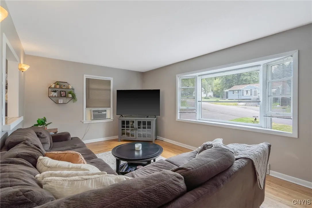 With plenty of space for a large sectional couch as seen here, you are sure to fit whatever decor you so desire.