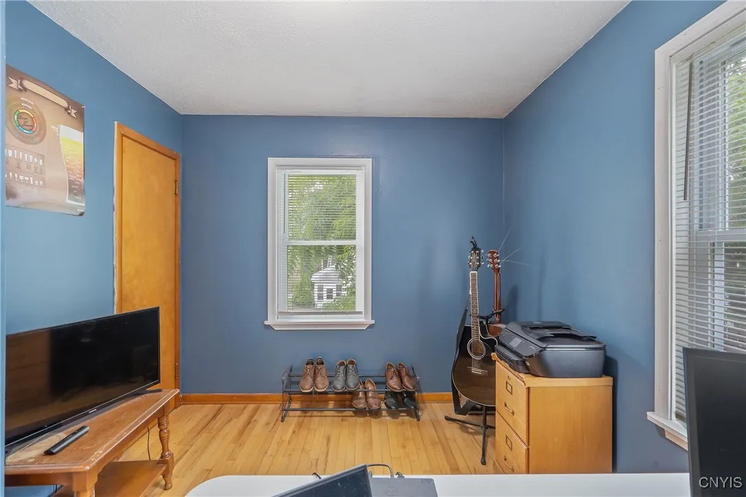 The closet is shown here in the corner.