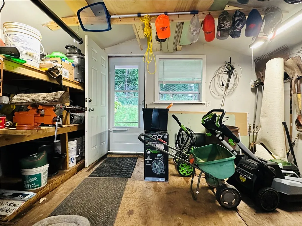 The back portion of the large garage.