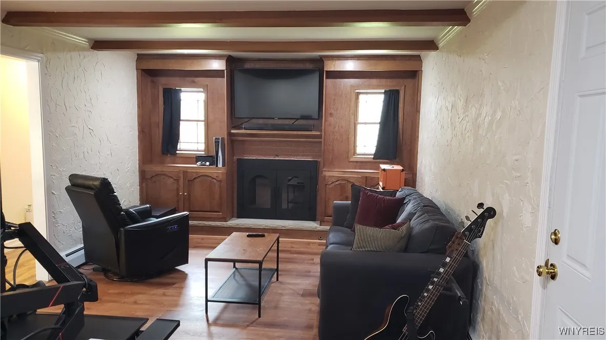 Inlaw suite Living room with gas fireplace