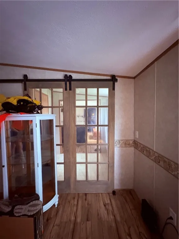 barn doors in family room