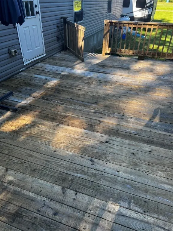 gated back porch area