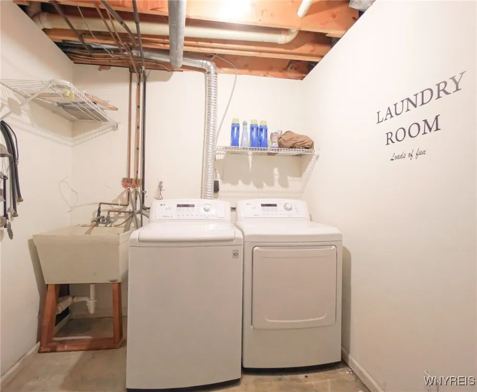 Basement laundry room