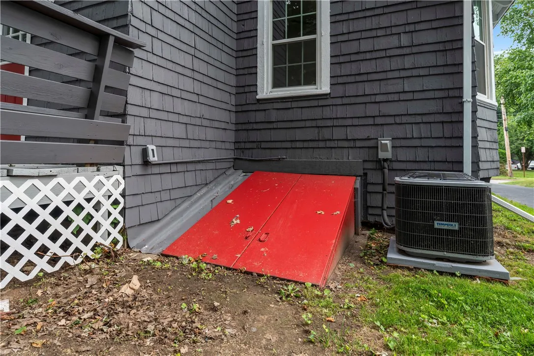 New AC condenser and Bilco doors to basement