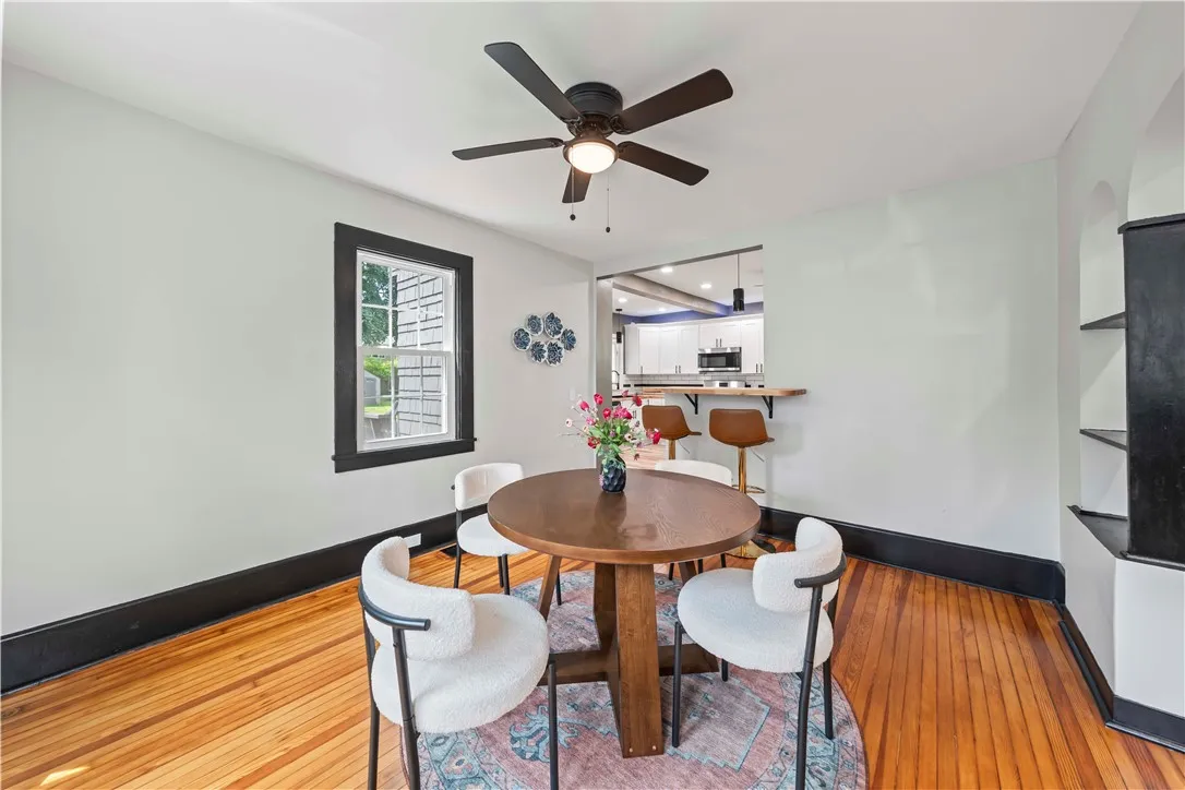 Formal Dining room with original hardwood floors
