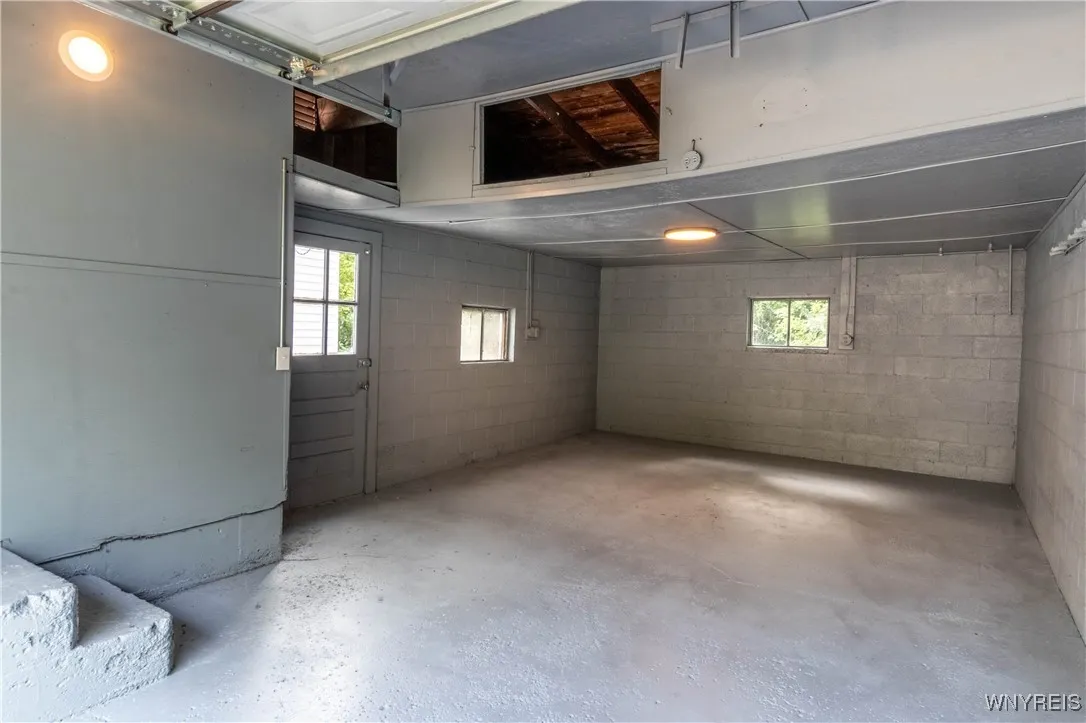 Clean Dry Garage with upper storage